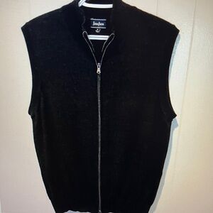 Neiman Marcus Men's Merino Wool Blend Zip-Up Grayish Vest  size M made in Italy